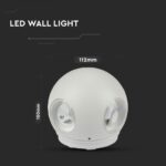 Επιτοίχιο Φωτιστικό LED Λευκό ΙP65 Αλουμίνιο V-TAC 4W 3000K Θερμό – 8551