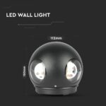 Επιτοίχιο Φωτιστικό LED Μαύρο ΙP65 Αλουμίνιο V-TAC 4W 3000K Θερμό – 218553
