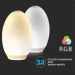 Εξωτερικό φωτιστικό LED μπαταρίας 0.2W RGB+WW αβγό ηλιακό V-TAC – 8557