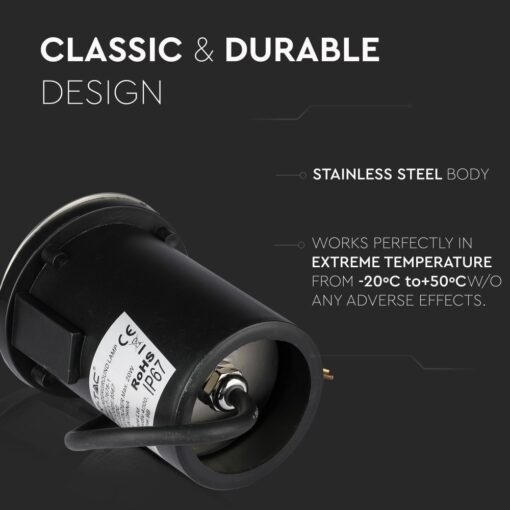 Φωτιστικό 1xMR16 Χωνευτό 1 Δέσμης Αδιάβροχο IP67 Inox V-TAC – 8567