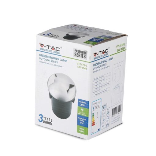 Φωτιστικό 1xMR16 Χωνευτό 2 Δεσμών Αδιάβροχο IP67 Inox V-TAC – 8568