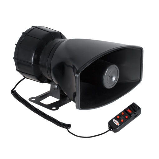 GloboStar® 85698 Τηλεβόας – Ντουντούκα – Σειρήνα – Κόρνα Αυτοκινήτου με 5 Προγράμματα Ήχητικών Εφέ Αστυνομίας – Πυροσβεστικής – Security με Μικρόφωνο – 100W 300db DC 12V Αδιάβροχο IP65