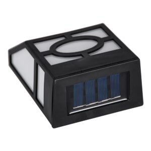 GloboStar® 85708 ΣΕΤ 4 Τεμαχίων Αυτόνομα Ηλιακά Φωτιστικά Τοίχου Μαύρα-Λευκά LED SMD 1W 100lm με Ενσωματωμένη Μπαταρία 600mAh – Φωτοβολταϊκό Πάνελ με Αισθητήρα Ημέρας-Νύχτας Αδιάβροχα IP65 Ψυχρό Λευκό 6000K