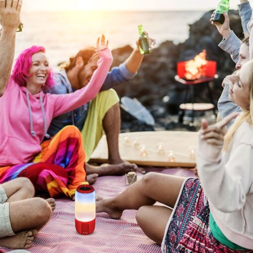 Φορητό Ασύρματο Ηχείο- Φωτιστικό Γραφείου Bluetooth με Μπαταρία και RGB LED Φωτισμό 6W V-TAC Κόκκινο – 8571