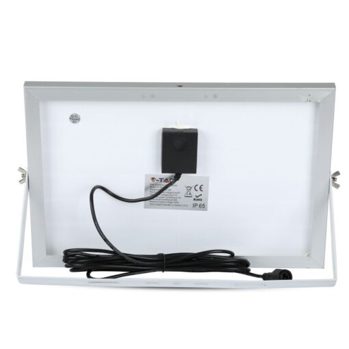 LED Προβολέας με Φ/Β Πανελ 12W Μαύρος V-TAC IP65 5000mAh DC 3.2V 120° 550lm Φυσικό Λευκό 4000K – 8573