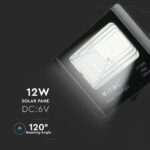 LED Προβολέας με Φ/Β Πανελ 12W Μαύρος V-TAC IP65 5000mAh DC 3.2V 120° 550lm Φυσικό Λευκό 4000K – 8573