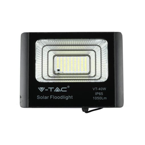 LED Προβολέας με Φ/Β Πανελ 16W Μαύρος V-TAC IP65 10000mAh DC 3.2V 120° 1050lm Φυσικό Λευκό 4000K – 8574