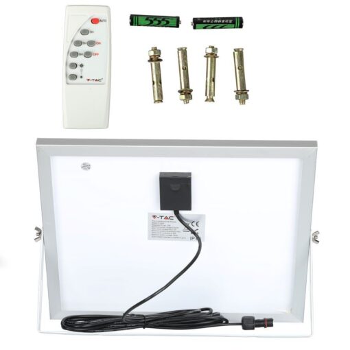 LED Προβολέας με Φ/Β Πανελ 16W Μαύρος V-TAC IP65 10000mAh DC 3.2V 120° 1050lm Φυσικό Λευκό 4000K – 8574