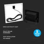 LED Προβολέας με Φ/Β Πανελ 20W Μαύρος V-TAC IP65 10000mAh DC 6.4V 120° 1650lm Φυσικό Λευκό 4000K – 8575