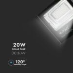 LED Προβολέας με Φ/Β Πανελ 20W Μαύρος V-TAC IP65 10000mAh DC 6.4V 120° 1650lm Φυσικό Λευκό 4000K – 8575