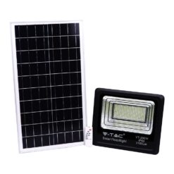 LED Προβολέας με Φ/Β Πανελ 40W Μαύρος V-TAC IP65 20000mAh DC 10V 120° 3100lm Φυσικό Λευκό 4000K – 8577