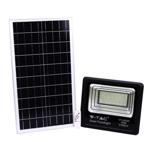 LED Προβολέας με Φ/Β Πανελ 40W Μαύρος V-TAC IP65 20000mAh DC 10V 120° 3100lm Φυσικό Λευκό 4000K – 8577