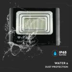 LED Προβολέας με Φ/Β Πανελ 40W Μαύρος V-TAC IP65 20000mAh DC 10V 120° 3100lm Φυσικό Λευκό 4000K – 8577