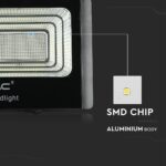 LED Προβολέας με Φ/Β Πανελ 50W Μαύρος V-TAC IP65 25000mAh DC 10V 120° 4200lm Φυσικό Λευκό 4000K – 8578