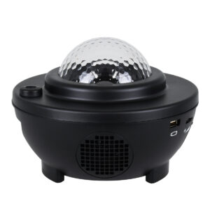 GloboStar® 85817 Μαύρο Επιτραπέζιο Διακοσμητικό Φωτιστικό Ειδικών Εφε NIGHT GALAXY WORLD 3D LED 10W DC 5V 2200mAh Επαναφορτιζόμενο με Bluetooth Speaker – Sound Activated – Καλώδιο Τροφοδοσίας USB και Ασύρματο Χειριστήριο RF 2.4Ghz Πολύχρωμo RGBW Dimmable