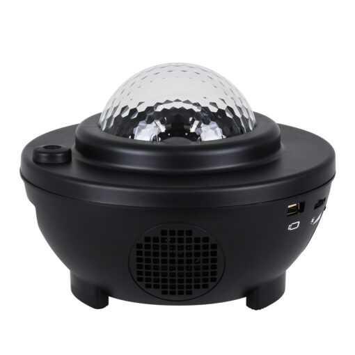 GloboStar® 85817 Μαύρο Επιτραπέζιο Διακοσμητικό Φωτιστικό Ειδικών Εφε NIGHT GALAXY WORLD 3D LED 10W DC 5V 2200mAh Επαναφορτιζόμενο με Bluetooth Speaker – Sound Activated – Καλώδιο Τροφοδοσίας USB και Ασύρματο Χειριστήριο RF 2.4Ghz Πολύχρωμo RGBW Dimmable