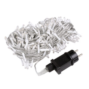 85839 Διακοσμητική Γιρλάντα 33 Μέτρα με Controller 8 Προγραμμάτων Εναλλαγών Φωτισμού – Επεκτεινόμενη 300 LED 3.6W AC 230V με Διάφανο Καλώδιο & Πρίζα Schuko Αδιάβροχη IP44 Θερμό Λευκό 3000K Μ33m