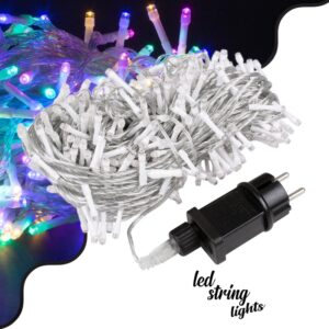 85841 Διακοσμητική Γιρλάντα 33 Μέτρα με Controller 8 Προγραμμάτων Εναλλαγών Φωτισμού – Επεκτεινόμενη 300 LED 3.6W AC 230V με Διάφανο Καλώδιο & Πρίζα Schuko Αδιάβροχη IP44 RGB Μ33m