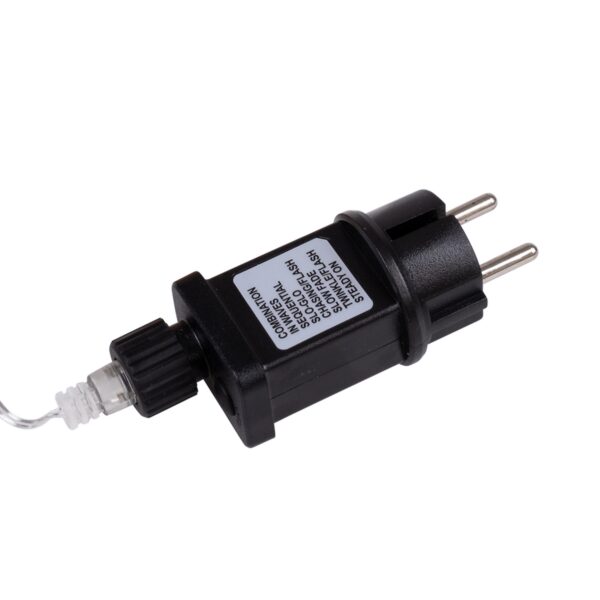 85843 Διακοσμητική Γιρλάντα 20 Μέτρα με Controller 8 Προγραμμάτων Εναλλαγών Φωτισμού – 200 LED 1.3W AC 230V με Χάλκινο Καλώδιο & Πρίζα Schuko Αδιάβροχη IP44 Ψυχρό Λευκό 6000K Μ20m