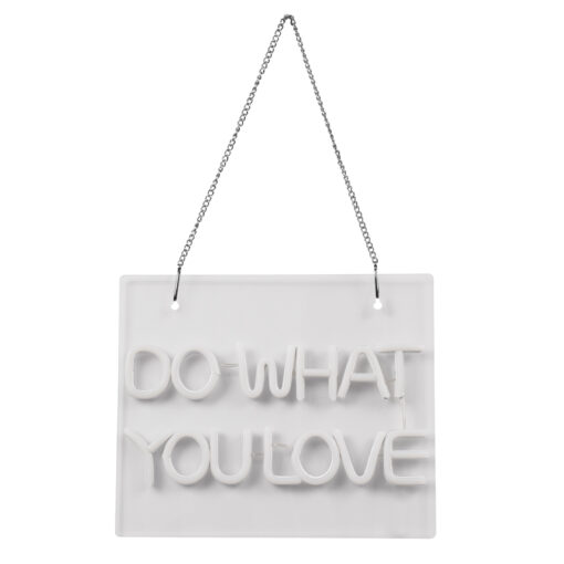 GloboStar® 85852 Φωτιστικό Ταμπέλα Φωτεινή Επιγραφή NEON LED Σήμανσης DO WHAT YOU LOVE 30W AC 230V με Διακόπτη On/Off Ροζ