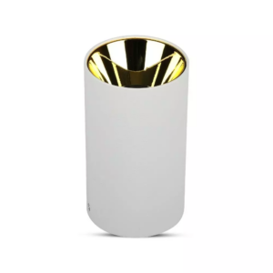 Επιφανειακό φωτιστικό Spot GU10 με κυλινδρικό λευκό σώμα και χρυσό ανακλαστήρα V-TAC – 8591