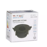 Χωνευτό φωτιστικό Spot GU10 Στρογγυλό μαύρο V-TAC – 8596