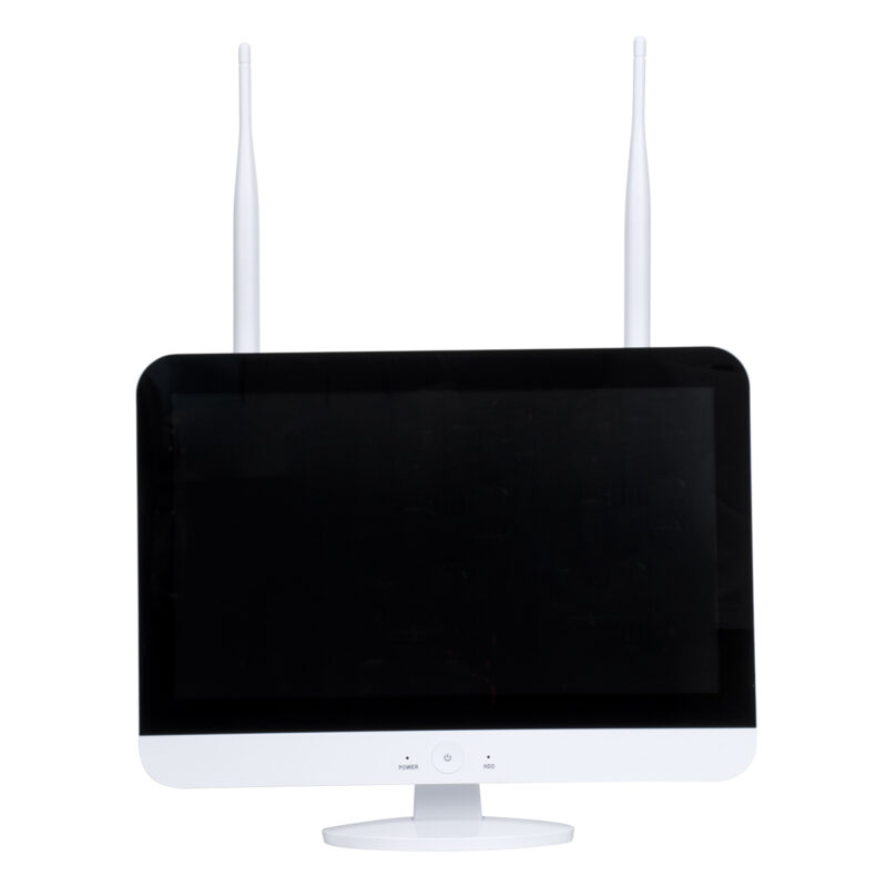 GloboStar® 86042 Ασύρματο Καταγραφικό με Οθόνη – 8 x Camera 2MP 1080P WiFi  360° Μοιρών – Αδιάβροχο IP66 – Νυχτερινή Όραση με LED IR – Διπλή Κατέυθυνση Ομιλίας – Ανιχνευτή Κίνησης – Νυχτερινή Λήψη – Λευκό