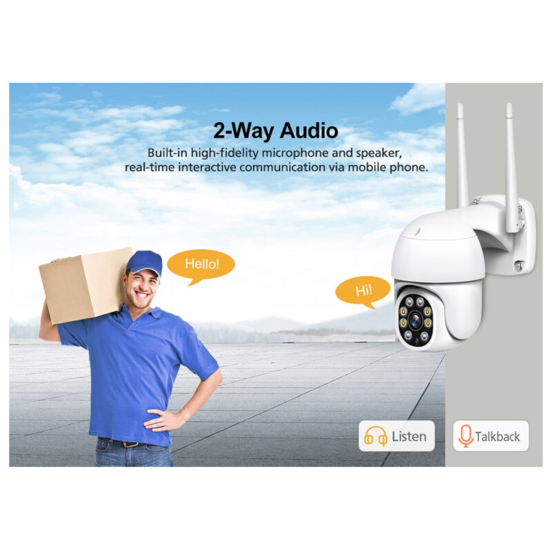 GloboStar® 86042 Ασύρματο Καταγραφικό με Οθόνη – 8 x Camera 2MP 1080P WiFi  360° Μοιρών – Αδιάβροχο IP66 – Νυχτερινή Όραση με LED IR – Διπλή Κατέυθυνση Ομιλίας – Ανιχνευτή Κίνησης – Νυχτερινή Λήψη – Λευκό