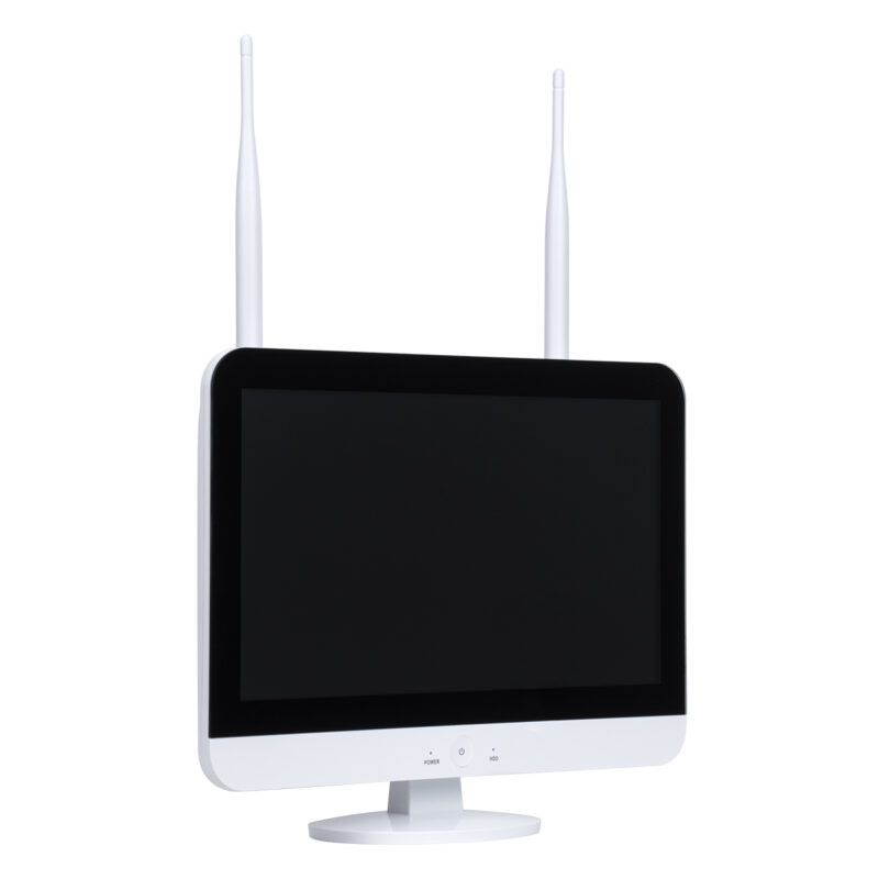 GloboStar® 86042 Ασύρματο Καταγραφικό με Οθόνη – 8 x Camera 2MP 1080P WiFi  360° Μοιρών – Αδιάβροχο IP66 – Νυχτερινή Όραση με LED IR – Διπλή Κατέυθυνση Ομιλίας – Ανιχνευτή Κίνησης – Νυχτερινή Λήψη – Λευκό