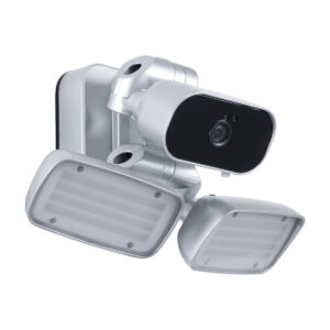 GloboStar® 86043 Προβολέας LED SMD 24W 2160lm με IP Camera 1080P 2MP WiFi 150° Μοιρών – AC 230V – με Αισθητήρα Ημέρας-Νύχτας & Ρύθμιση Χρόνου Ανάμματος – Αδιάβροχος IP66 Ψυχρό Λευκό 6000K – Ασημί