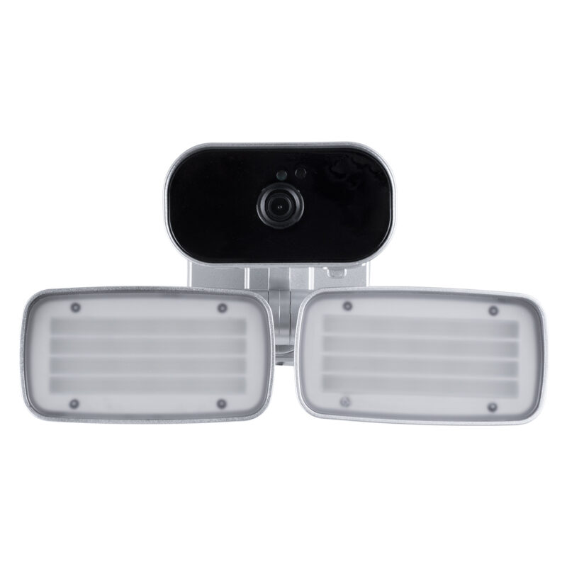 GloboStar® 86043 Προβολέας LED SMD 24W 2160lm με IP Camera 1080P 2MP WiFi 150° Μοιρών – AC 230V – με Αισθητήρα Ημέρας-Νύχτας & Ρύθμιση Χρόνου Ανάμματος – Αδιάβροχος IP66 Ψυχρό Λευκό 6000K – Ασημί