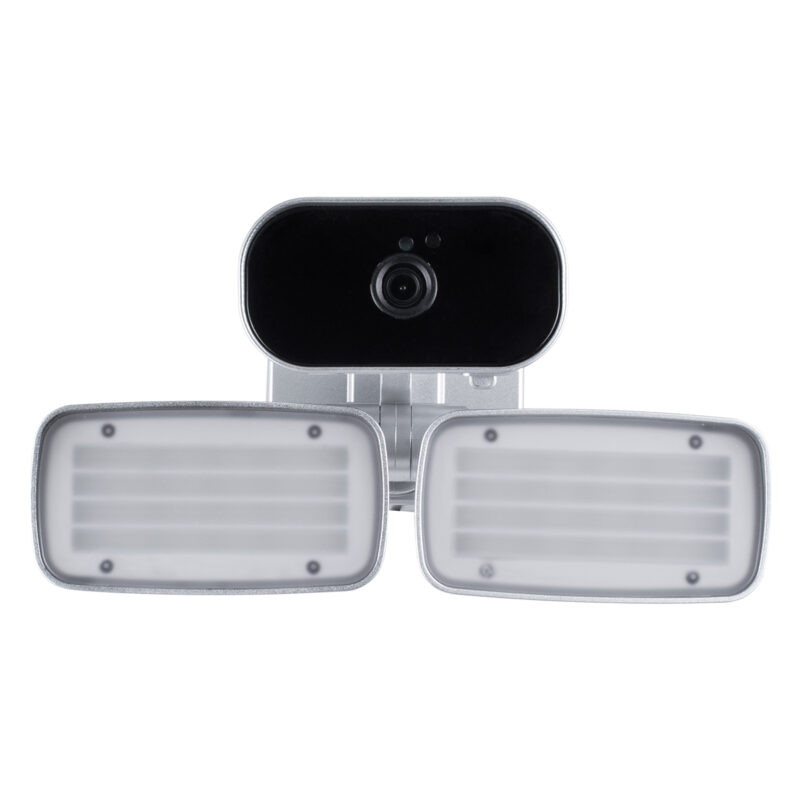 GloboStar® 86043 Προβολέας LED SMD 24W 2160lm με IP Camera 1080P 2MP WiFi 150° Μοιρών – AC 230V – με Αισθητήρα Ημέρας-Νύχτας & Ρύθμιση Χρόνου Ανάμματος – Αδιάβροχος IP66 Ψυχρό Λευκό 6000K – Ασημί