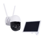 GloboStar® 86055 Αυτόνομη Ηλιακή IP Camera 1080P 2MP WiFi 350° Μοιρών – 3200mAh – Φωτοβολταϊκό Πάνελ – Νυχτερινή Όραση με LED IR – Ανιχνευτή Κίνησης – Νυχτερινή Λήψη – Αδιάβροχη IP66 – Λευκό