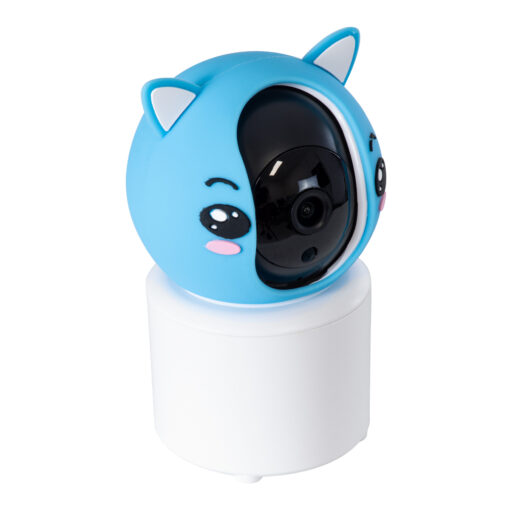 GloboStar® 86079 Επιτραπέζια Κάμερα WiFi HD 1080P 350° Διπλή Κατέυθυνση Ομιλίας & Ανιχνευτή Κίνησης – Απομακρυσμένος Έλεγχος Body Auto Tracking IP20 – Γαλάζιο Λευκό – Φ8 x Υ13cm – 2 Χρόνια Εγγύηση