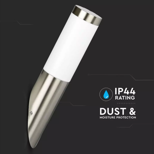 Εξωτερικό επιτοίχιο φωτιστικό  Ε27, με διαγώνια κλίση και σώμα από ανοξείδωτο ατσάλι V-TAC – 8623