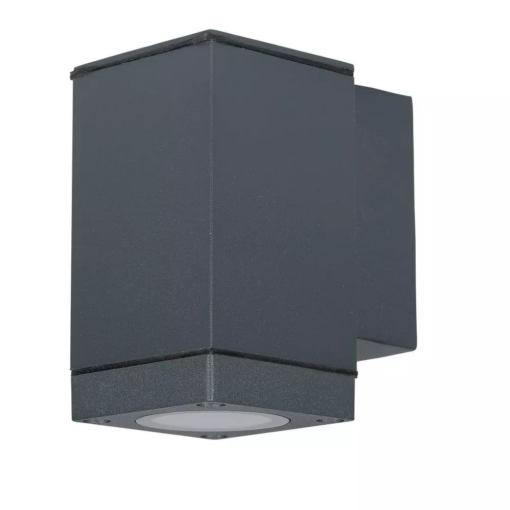 LED επιτοίχιο φωτιστικό GU10, τετράγωνο γκρί σώμα (Downlight) V-TAC – 8626