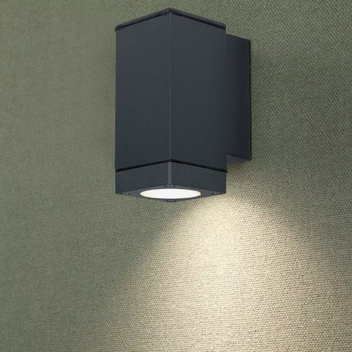 LED επιτοίχιο φωτιστικό GU10, τετράγωνο γκρί σώμα (Up & Down) V-TAC – 8627