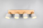 Πολύφωτο Οροφής SHANTI Σποτ 4xE14 Γκρι και Ξύλο Trio Lighting – 862700476
