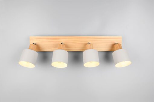 Πολύφωτο Οροφής SHANTI Σποτ 4xE14 Γκρι και Ξύλο Trio Lighting – 862700476