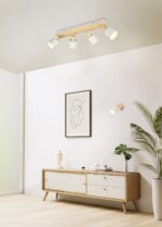 Πολύφωτο Οροφής SHANTI Σποτ 4xE14 Γκρι και Ξύλο Trio Lighting – 862700476