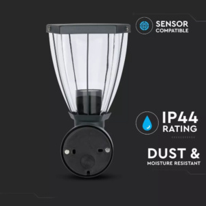 Εξωτερικό επιτοίχιο φωτιστικό  Ε27, μαύρο σώμα V-TAC – 8628