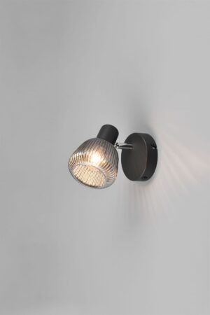 Φωτιστικό Τοίχου/Οροφής Σποτ Μαύρο Ματ & Γυαλί TARIFA 1xE14 Trio Lighting – 862800132