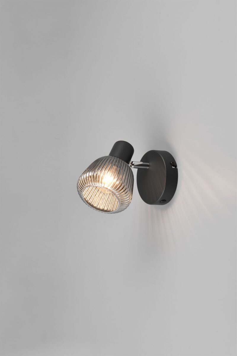 Φωτιστικό Τοίχου/Οροφής Σποτ Μαύρο Ματ & Γυαλί TARIFA 1xE14 Trio Lighting – 862800132