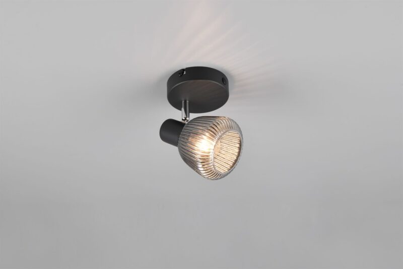 Φωτιστικό Τοίχου/Οροφής Σποτ Μαύρο Ματ & Γυαλί TARIFA 1xE14 Trio Lighting – 862800132