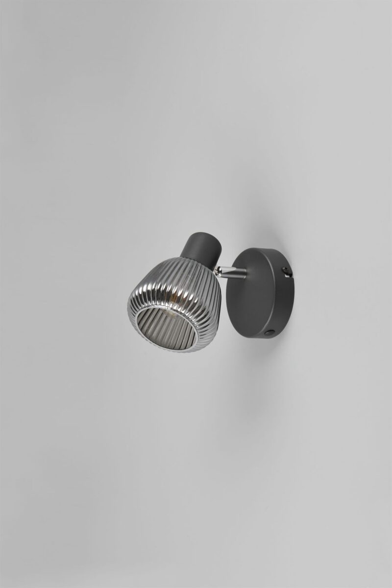 Φωτιστικό Τοίχου/Οροφής Σποτ Μαύρο Ματ & Γυαλί TARIFA 1xE14 Trio Lighting – 862800132