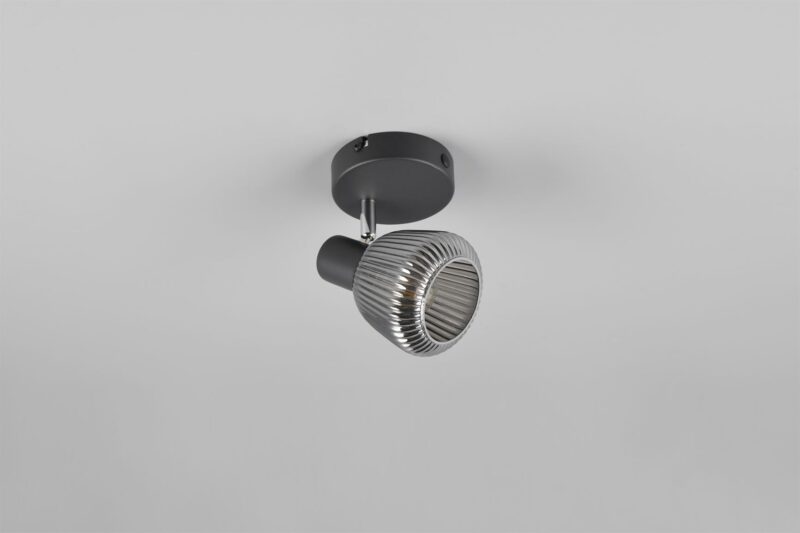 Φωτιστικό Τοίχου/Οροφής Σποτ Μαύρο Ματ & Γυαλί TARIFA 1xE14 Trio Lighting – 862800132