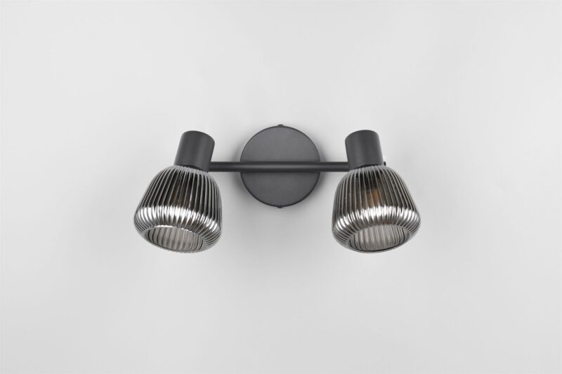 Φωτιστικό Οροφής Σποτ Μαύρο Ματ & Γυαλί TARIFA 2xE14 Trio Lighting – 862800232