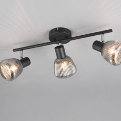 Φωτιστικό Οροφής Σποτ Μαύρο Ματ & Γυαλί TARIFA 3xE14 Trio Lighting – 862800332