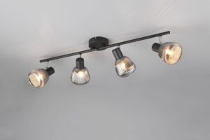 Φωτιστικό Οροφής Σποτ Μαύρο Ματ & Γυαλί TARIFA 4xE14 Trio Lighting – 862800432