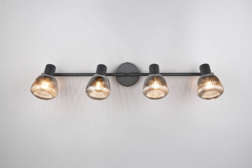 Φωτιστικό Οροφής Σποτ Μαύρο Ματ & Γυαλί TARIFA 4xE14 Trio Lighting – 862800432
